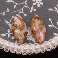 Colgante de piedra marquesa rosa con textura de pan de oro para crear joyas DIY - Talla 20