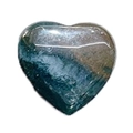 Polished heart-shaped natural moss agate stone for DIY jewelry and decor - 20mm / India Agate