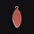 Marquise shape red goldstone pendant with golden plating for DIY jewelry making - Gold Sandstone