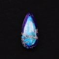 Teardrop water drop imperial jasper pendant with purple and cyan matrix texture - Purple Sky Blue Gradient (22)