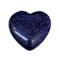 Polished blue goldstone heart-shaped gemstone with silver sparkle for DIY jewelry - 20mm / Blue Sandstone