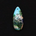 Blue and green teardrop imperial stone pendant with natural texture and pre-drilled hole - Blue Green Yellow Texture (23)