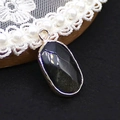 Ovale gefacetteerde zwarte onyx hanger met vergulde rand voor DIY sieraden maken - 13x25mm, 3g / Obsidiaan
