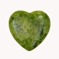Natural green heart-shaped crystal stone with unique mineral texture for DIY jewelry - 20mm / Southern Jade