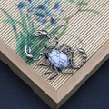 Colgante de escorpión gótico en plata antigua con incrustación de piedra natural blanca - Forma de Escorpión (1065-T250515005) / Pulsera Howlita Blanca