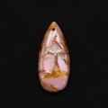 Pink teardrop stone pendant with golden mesh texture for DIY necklace jewelry making - Pink Gold Matrix (25)
