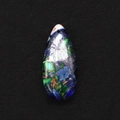 Vibrant teardrop stone pendant with galaxy patterns and 15x34mm hole for DIY necklace - Blue Green Silver Galaxy (26)