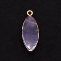 Marquise purple natural stone pendant with gold plated edges for DIY jewelry making - Purple Crystal