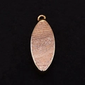 Marquise shaped natural stone pendant with gold plated edges and brown striped pattern - Jasper