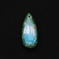 Water-drop shaped green sea sediment jasper stone pendant with natural brown veining - Green Blue Mottled (29)