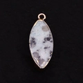 Marquise natural stone opal pendant with gold plated edges for DIY jewelry making - Azurite