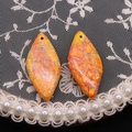 Colgantes de piedra imperial naranja y roja tipo marquesa para creación de joyas - Estilo 28