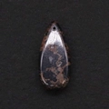 Water drop natural stone pendant with obsidian texture and pre-drilled hole for DIY jewelry - Black Brown Natural (31)