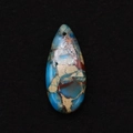 Waterdrop shaped imperial stone pendant with turquoise blue and brown marble texture - Lake Blue Brown Yellow (32)