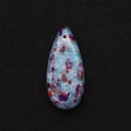 Teardrop K2 Jasper pendant with vibrant blue and purple mineral patterns for DIY necklaces - Sky Blue Purple Matrix (34)