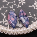 Colgantes de piedra imperial con forma de marquesa y patrón jaspeado para bisutería - N.º 32