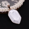 Shield shaped white turquoise stone pendant with gold plated edges for DIY jewelry making - Howlite