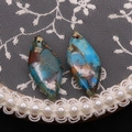 Colgantes de turquesa y piedra imperial talla marquesa con texturas para joyas DIY - Estilo 33