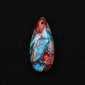 Teardrop pendant with vibrant blue and red emperor stone texture for DIY jewelry - Blue Red Brown Matrix (35)