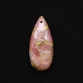 Teardrop-shaped pink natural stone pendant with intricate mineral veins for DIY jewelry - Pink Yellow Black Matrix (36)