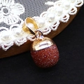Acorn-shaped gold sand stone pendant with golden metal loop for jewelry DIY - Gold Sandstone