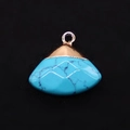 Blauwe turquoise waaiervormige hanger met roségouden plating voor DIY-sieraden - Blauw Turkoois