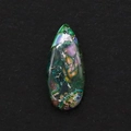 Polished teardrop imperial jasper pendant with vibrant purple and green stone texture - Green Purple Blue Brown (40)
