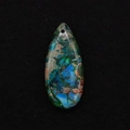 Waterdrop-shaped imperial stone pendant with natural blue-green mineral textures and top hole - Blue Green Brown Mineral (48)