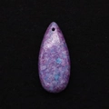 Waterdrop shape purple stone pendant with natural texture and polished finish - Purple Blue Floral Pattern (50)