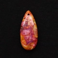 Waterdrop-shaped imperial jasper pendant with vibrant orange and pink marbling effect - Orange Yellow Pink Fusion (53)