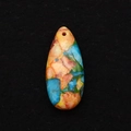 Teardrop-shaped emperor stone pendant with colorful mosaics and pre-drilled DIY hole - Multicolor Irregular Texture (54)