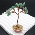Mini albero della vita in avventurina verde con filo di rame e cesto intrecciato - Avventurina Verde