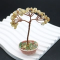 Mini albero della vita ornamentale con filo di bronzo e cristalli gialli naturali - Citrino