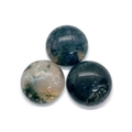 Polished round moss agate natural stones with green mineral inclusions for DIY rings - 4mm / Moss Agate