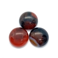 Three natural agate round cabochon stones with unique red and brown banded textures - 10mm (1 Piece) / Dark Red Agate