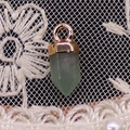 Pendente a colonna esagonale in aventurina verde con cappuccio dorato per gioielli DIY - 6x14mm / Aventurina verde
