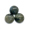 Three round labradorite cabochon natural stones for jewelry making and DIY rings - 4mm / Flash Stone (Labradorite)