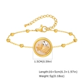 Gold stainless steel ocean charm bracelet with starfish and shell engraved pendant - Bracelet