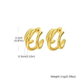 Détails de boucles d'oreilles créoles dorées à triple couche en forme de C avec dimensions - Or Triple Couche en Forme de C (EBS-104G)