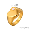 Roestvrijstalen hartring in 18K goudfinish met roze geboortesteen en 1,25 cm breedte - Goud / Oktober Geboortesteen (Roze Strass)