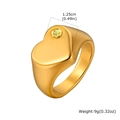 18K vergulde hartvormige roestvrijstalen ring met een ronde gele edelsteen inleg - Goud / November Geboortesteen (Gele Strass)
