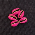 DIY rose red natural conch shell beads with gold plated edges for jewelry making - Pink (20 Pieces/pack) / 14x20mm