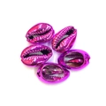 Metallic magenta electroplated natural cowrie shell beads for DIY jewelry making and crafts - No. 1 (20 Pieces/pack) / 13x19mm
