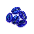 Five royal blue metallic plated natural shell beads for DIY jewelry and bracelets - No. 3 (20 Pieces/pack) / 13x19mm