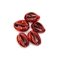 Metallic red electroplated natural cowrie shell beads for DIY jewelry bracelets - No. 5 (20 Pieces/pack) / 13x19mm