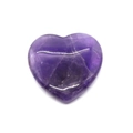 Améthyste naturelle polie en forme de cœur avec textures violettes pour bijoux DIY - Améthyste / 40mm