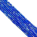 Macro shot of blue cylinder turquoise tube beads with natural mineral veins for DIY jewelry - 4x13mm / No.4 (Royal Blue Brown Texture)