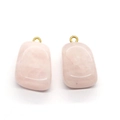 Irregular rose quartz pendant with golden metal connector for DIY jewelry making - Irregular / Rose Quartz