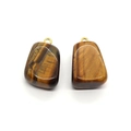 Irregular tiger eye stone pendant with golden metal loop for DIY jewelry making - Irregular / Tiger's Eye