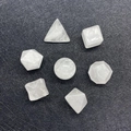 7pcs set of translucent white crystal geometric ornaments with natural ice crack texture - Polished Geometric Shapes / White Crystal